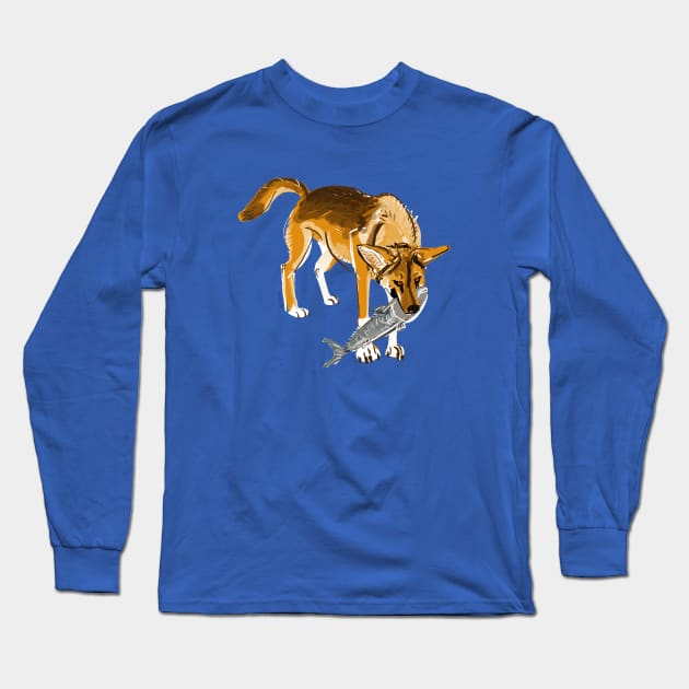 Fraser Island Dingo Long Sleeve T-Shirt by belettelepink